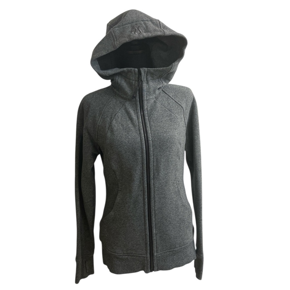 Gray Hooded Zip-Up Jacket